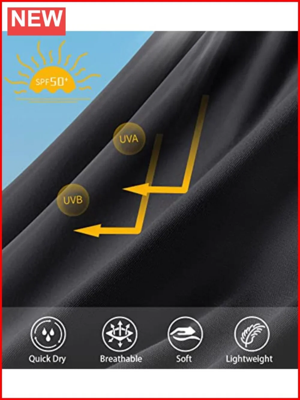 UPF 50+ Long Sleeve Sun Protection Shirt Quick Dry Athletic Running Rash Guard